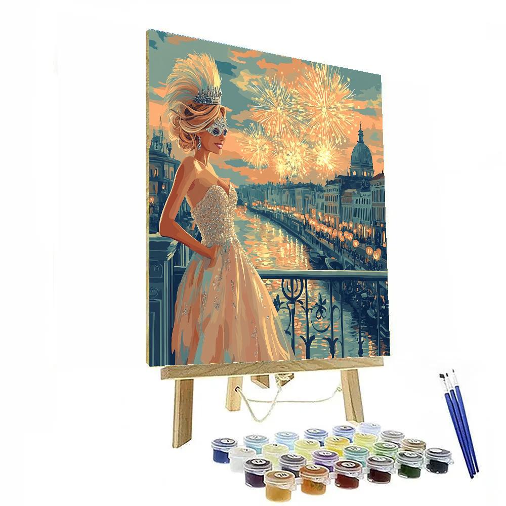 Charlotte LaBouff Masquerade Balcony Dream Disney Inspired paint by numbers