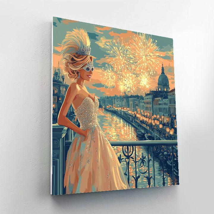 Charlotte LaBouff Masquerade Balcony Dream Disney Inspired paint by numbers