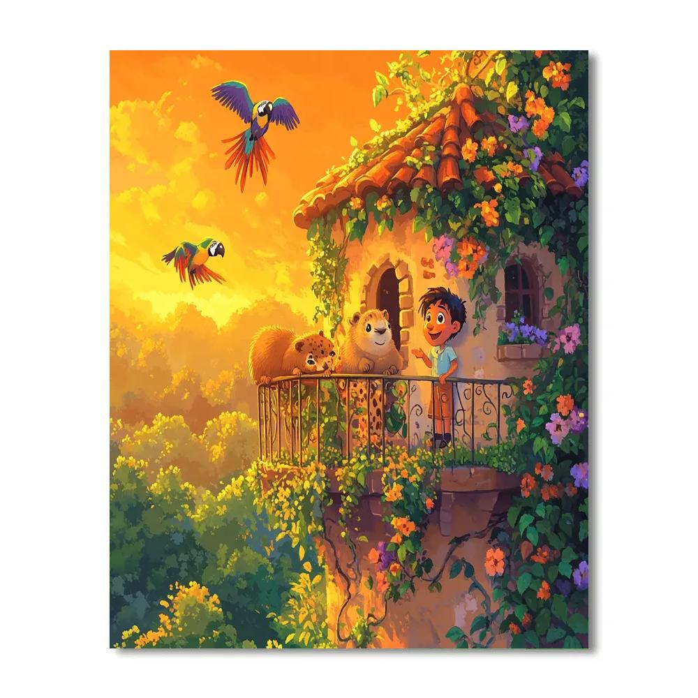 Antonio Animal Balcony Jungle Talk Disney Inspired paint by color