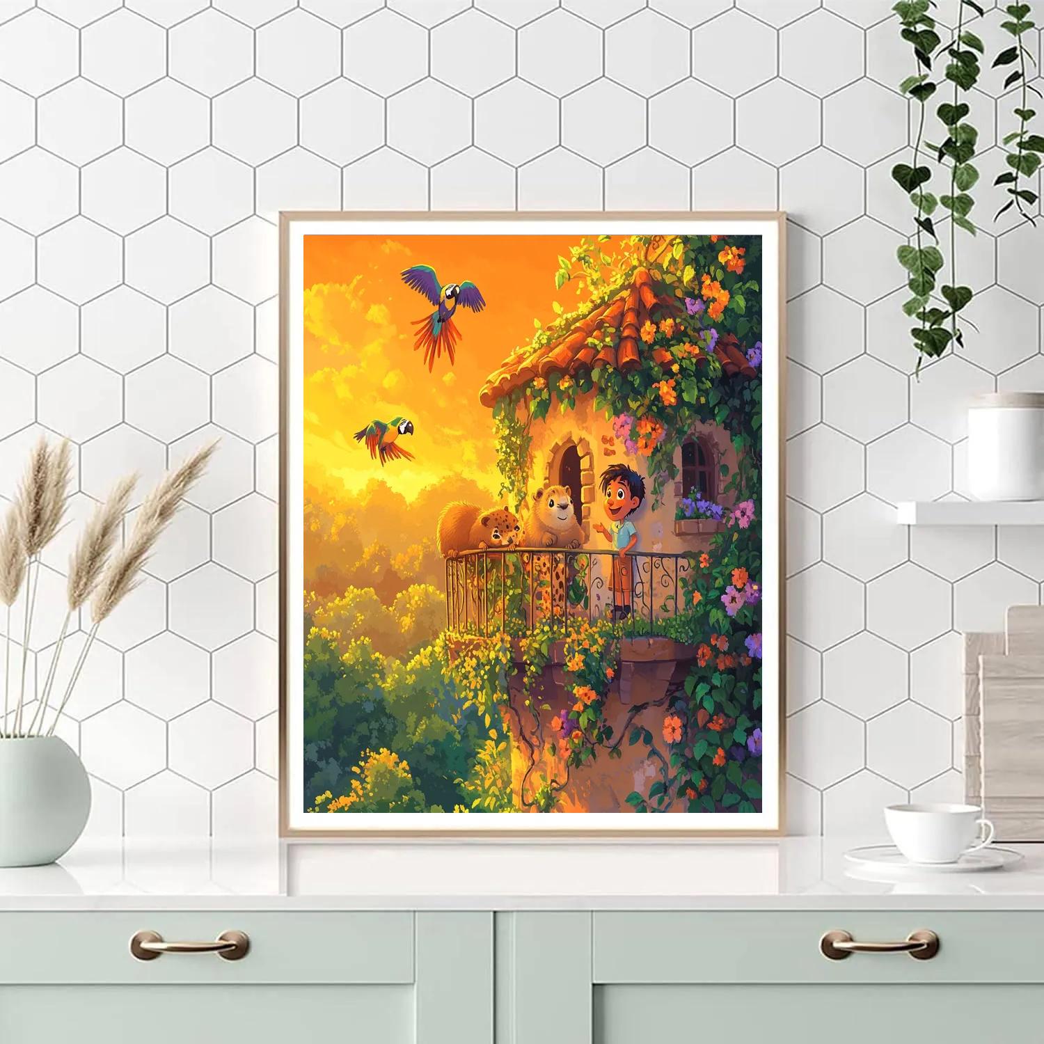 Antonio Animal Balcony Jungle Talk Disney Inspired paint by color