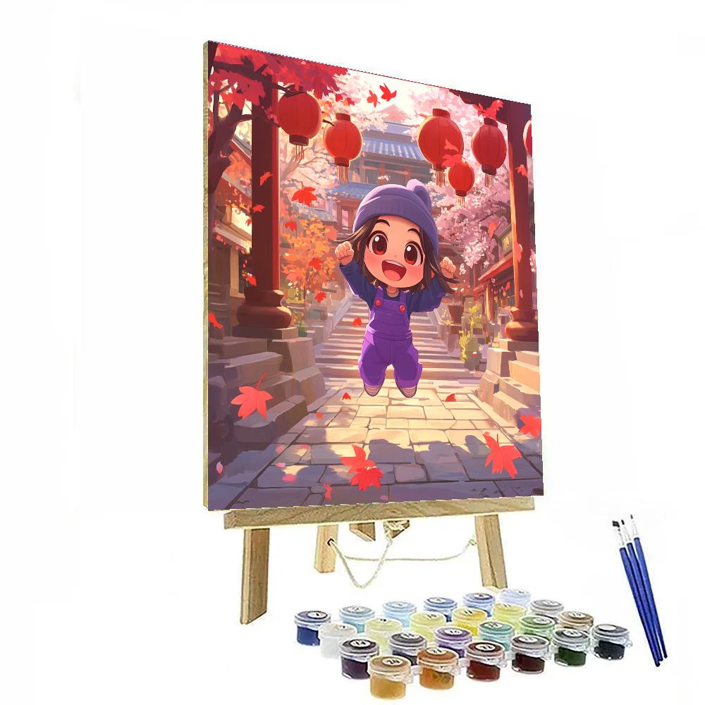 Abby Park Temple Courtyard Bounce Jam Disney Inspired Number painting