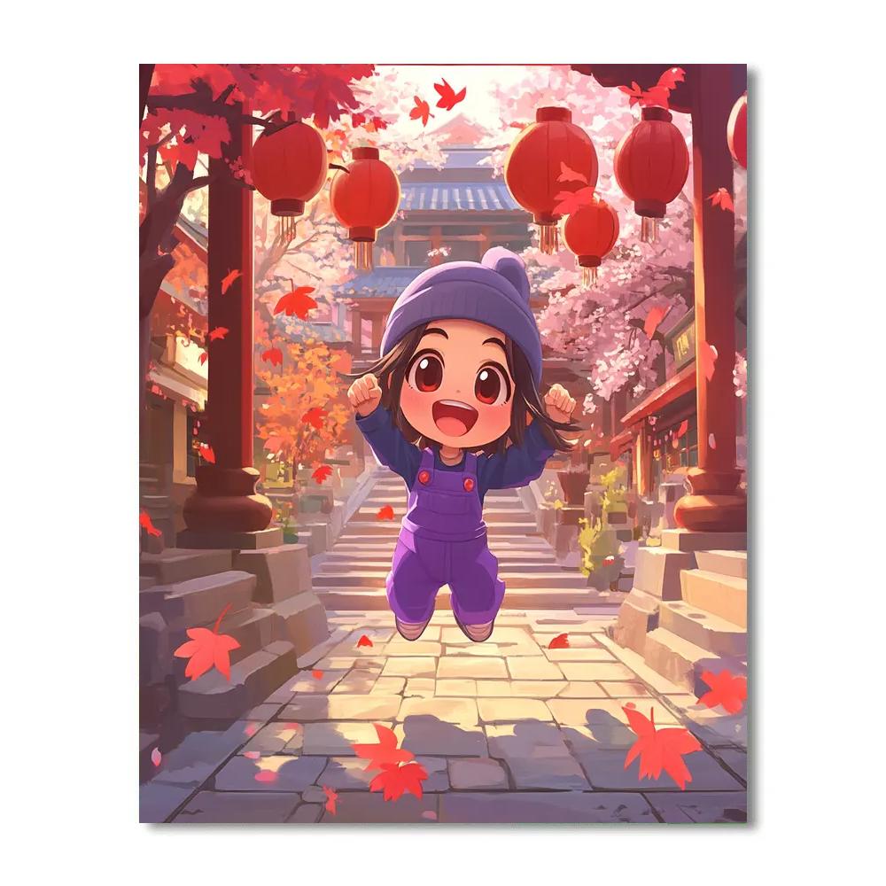 Abby Park Temple Courtyard Bounce Jam Disney Inspired Number painting
