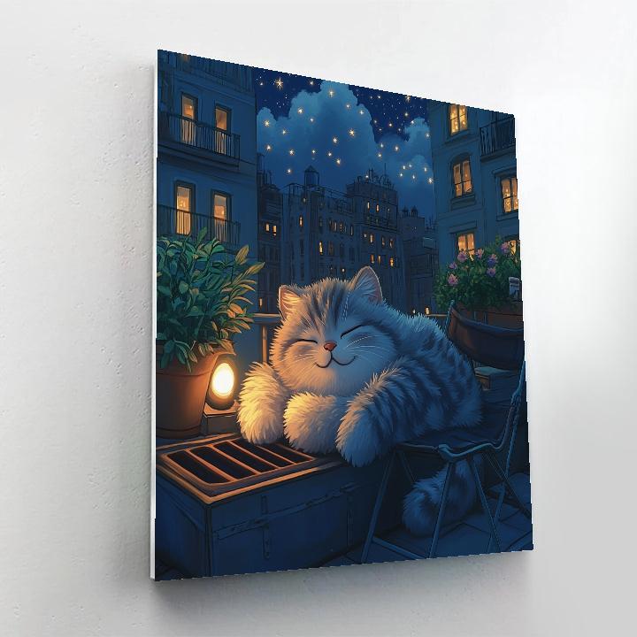 Mr Mittens City Rooftop Star Nap Disney Inspired DIY paint by numbers
