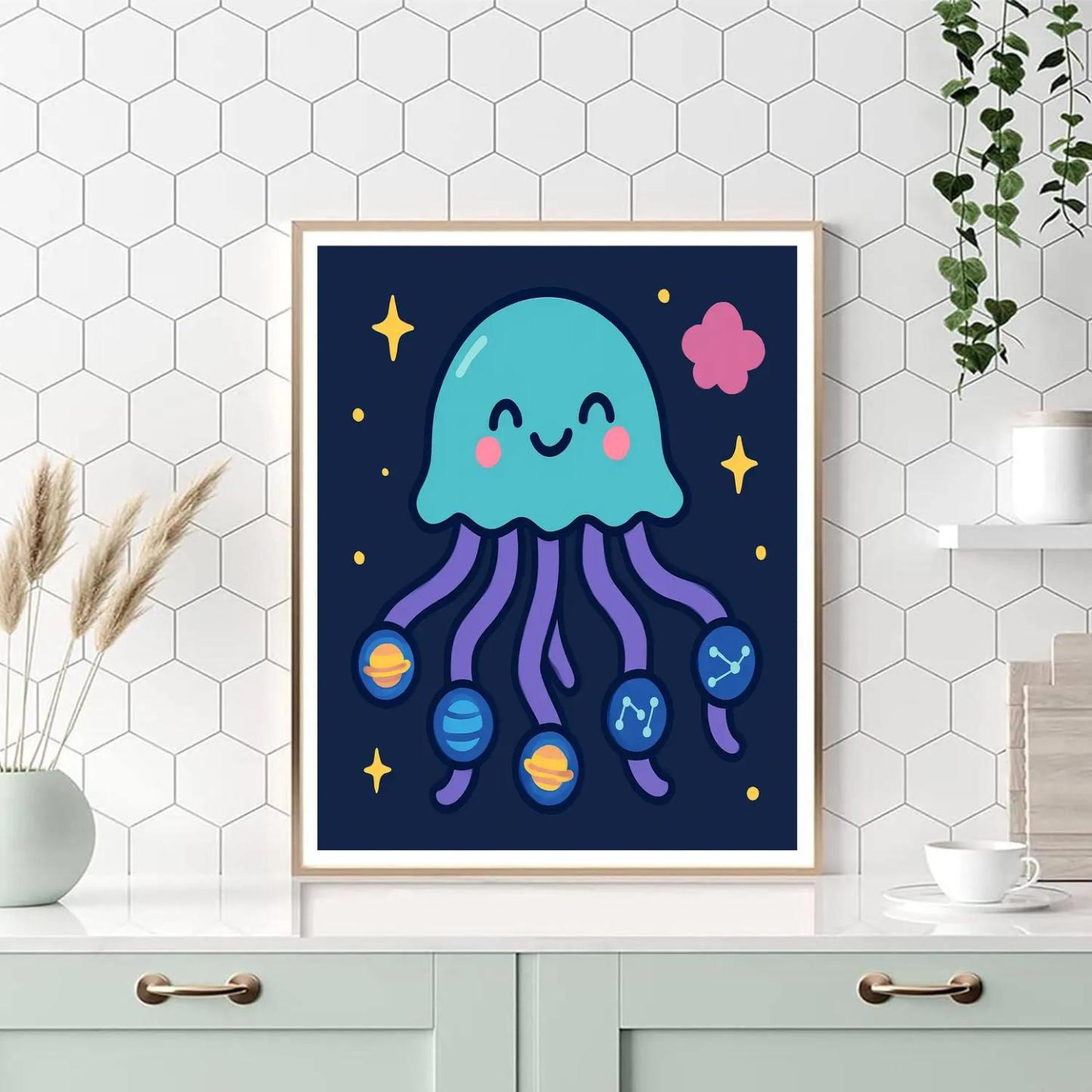 Nebula Jellyfish Science Parade Number painting