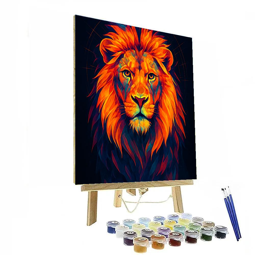 Prismatic Crown Lion paint by number