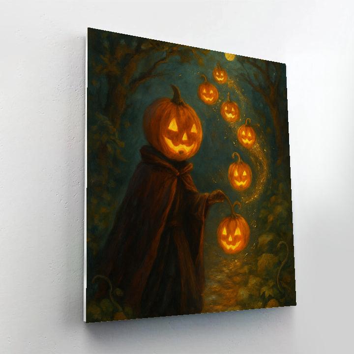 Lantern Parade Of The Velvet Pumpkins Number painting