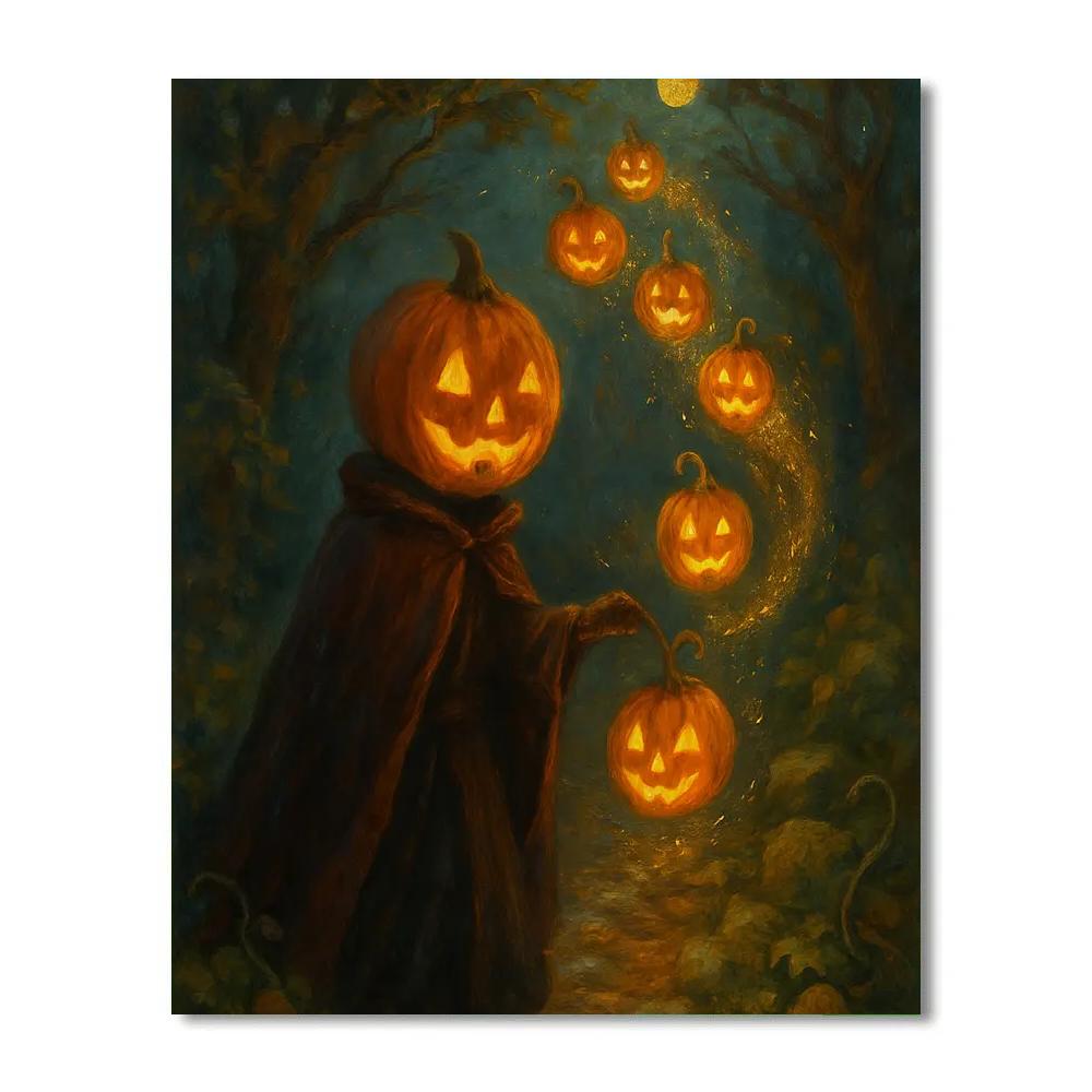 Lantern Parade Of The Velvet Pumpkins Number painting