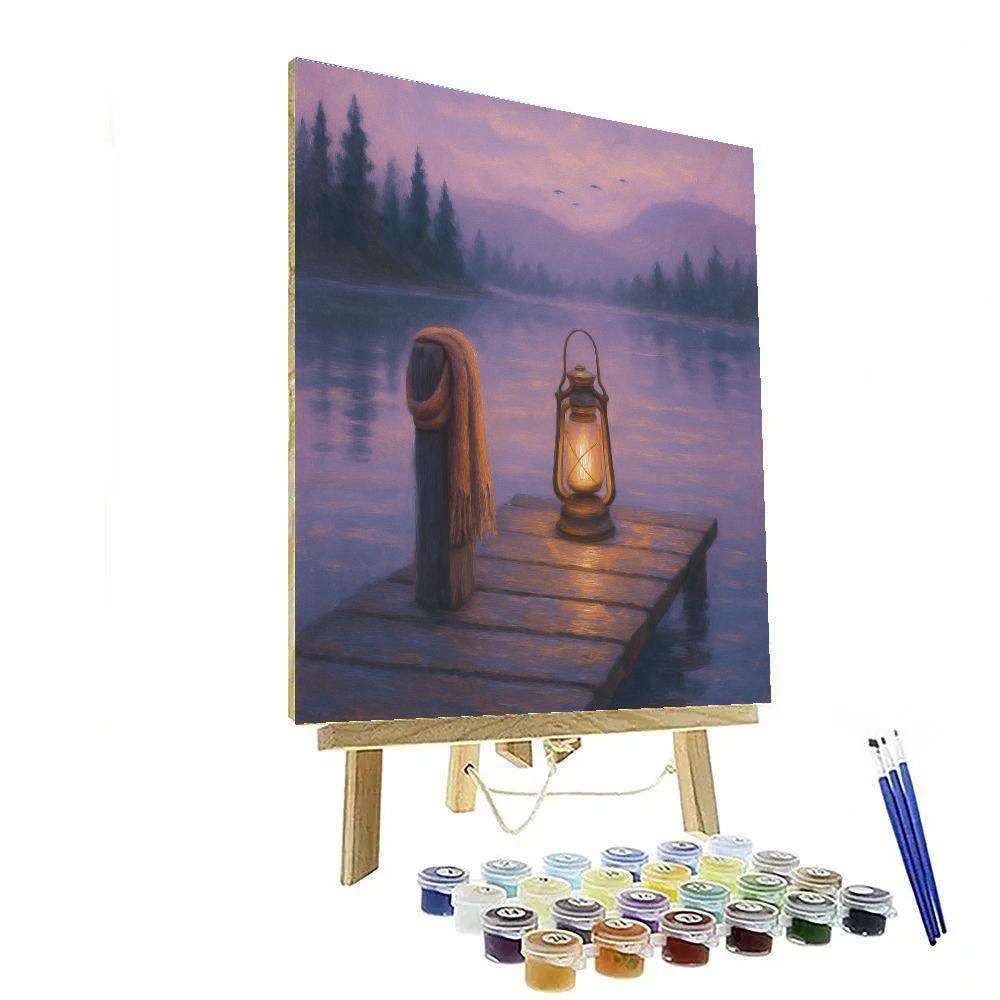 Lantern Dock At Lavender Dusk painting number kit