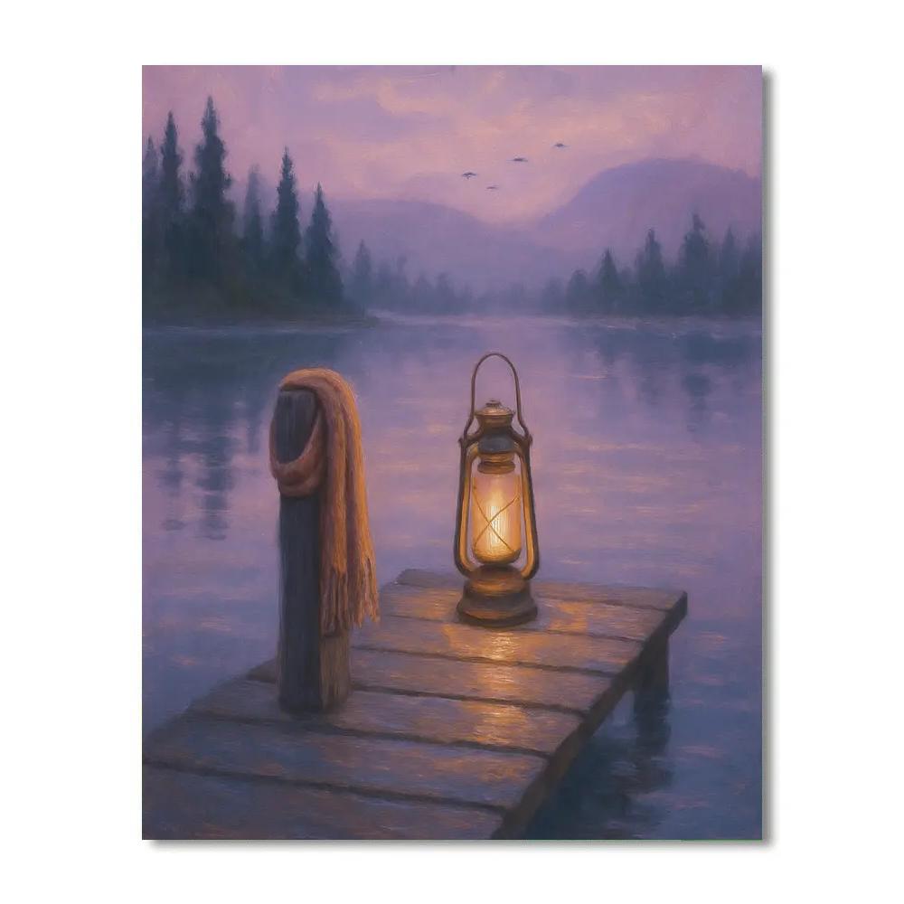 Lantern Dock At Lavender Dusk painting number kit