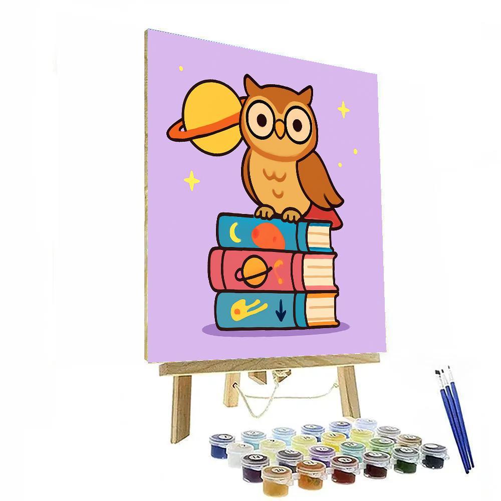 The Owl Librarian Of Planet Rings paint by number