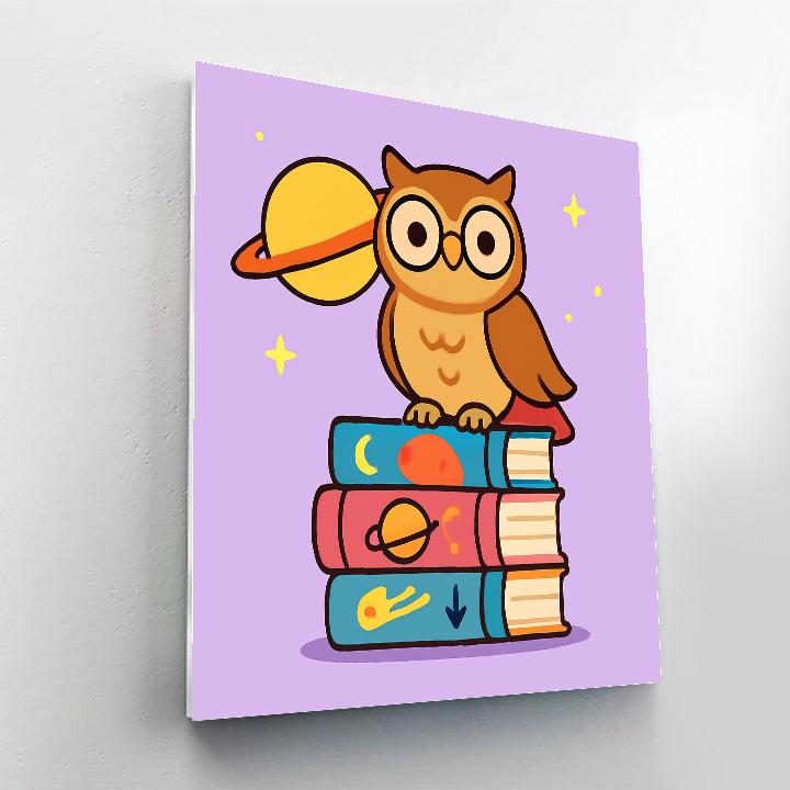 The Owl Librarian Of Planet Rings paint by number