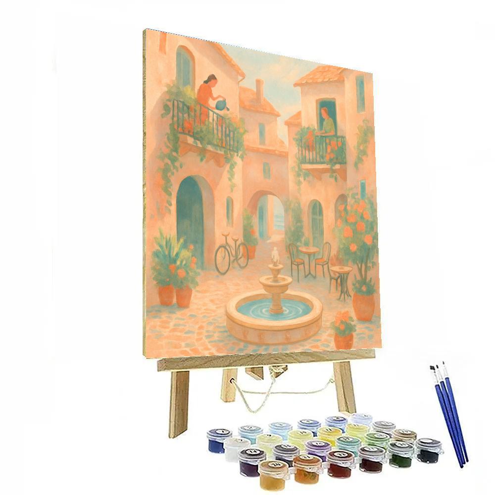 Sunlit Courtyard Of Balcony Gardens Number painting