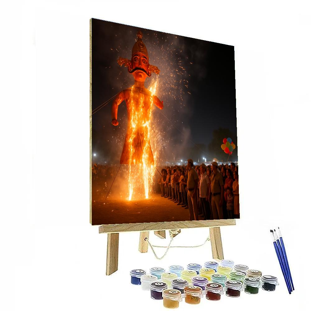 Dussehra Ramlila Effigy Burning Delhi Paint by numbers art