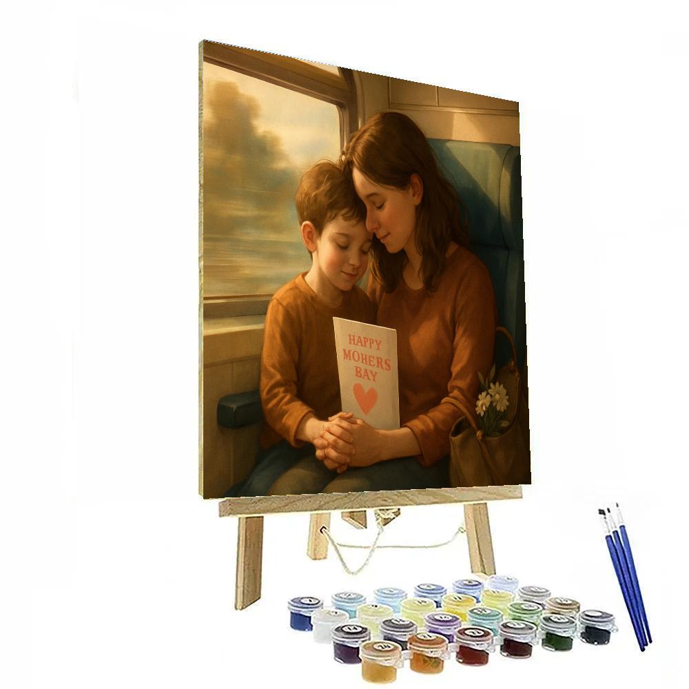 Mothers Day Train Ride Home Together Paint by numbers kits