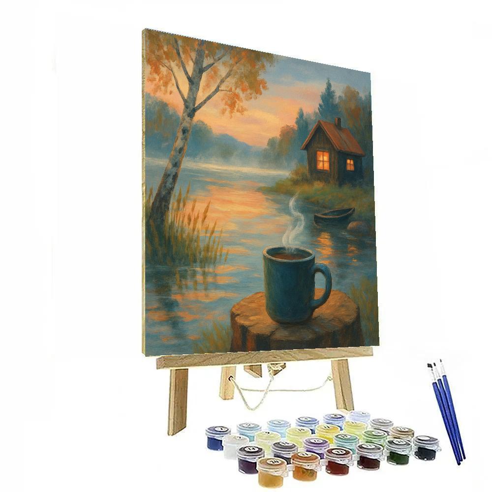 Sunrise Tea By The Cabin Cove paint by number