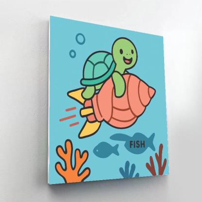 Coral Reef Rocket Turtle Mission DIY paint by numbers