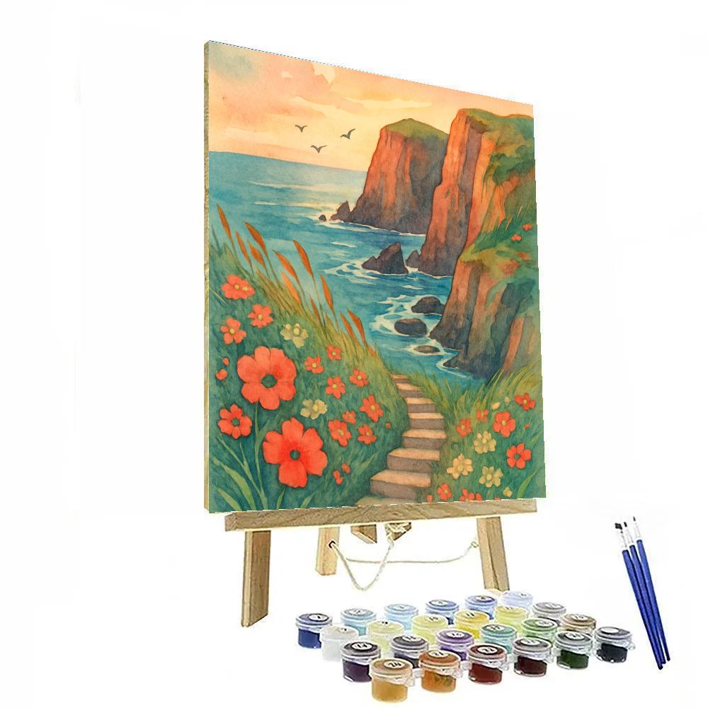 Wildflower Steps To The Sea Cliffs Painting by numbers kit