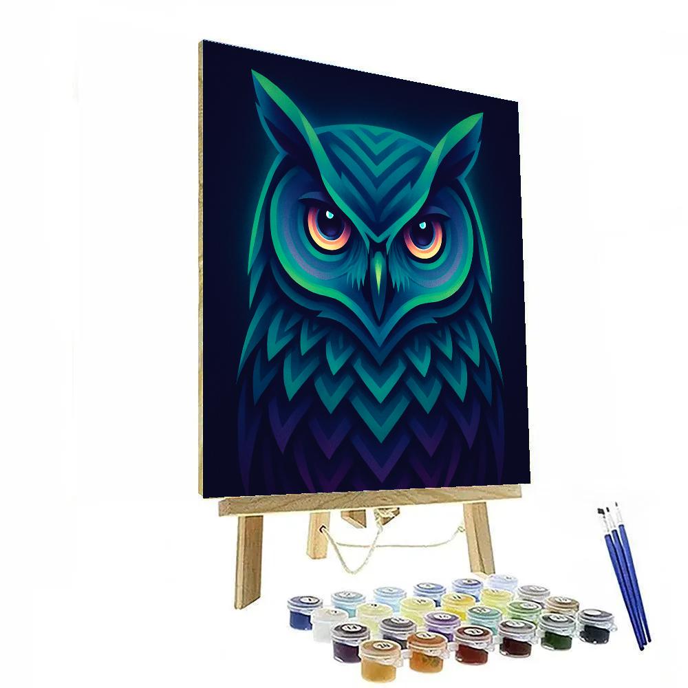 Aurora Circuit Owl Paint by numbers art