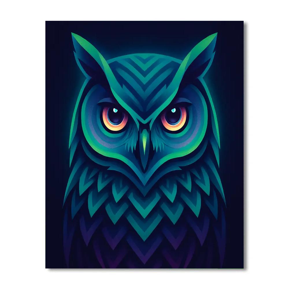 Aurora Circuit Owl Paint by numbers art
