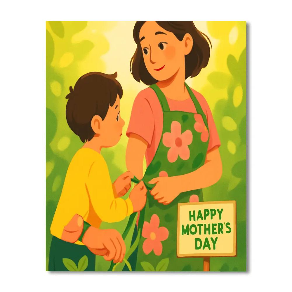 Garden Apron Ties And Thank You Smile paint by number