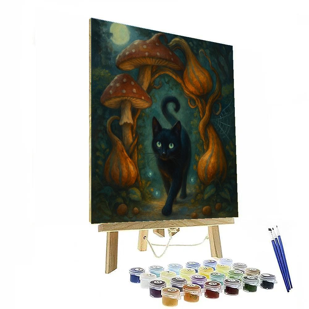 Moonlit Mushroom Gate In The Haunted Garden Painting by numbers kit