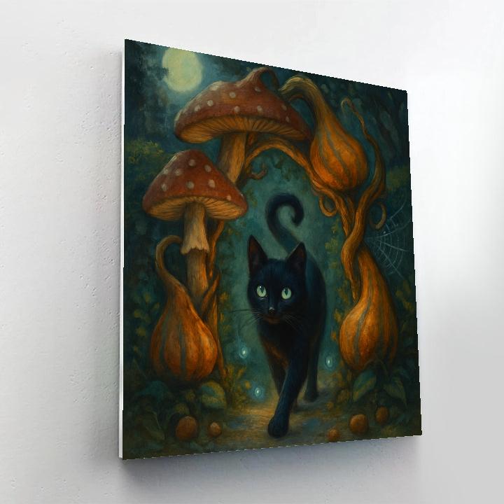 Moonlit Mushroom Gate In The Haunted Garden Painting by numbers kit