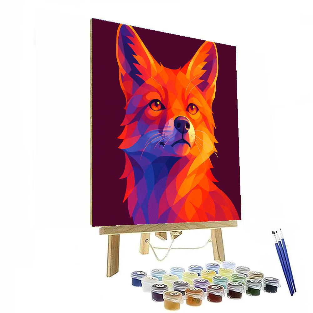 Sunset Glass Fox Numbered painting kits