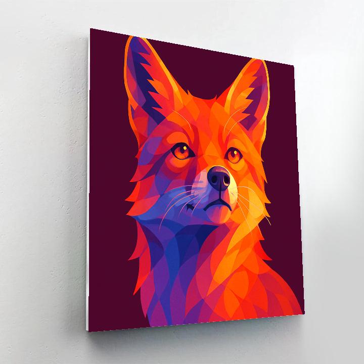 Sunset Glass Fox Numbered painting kits