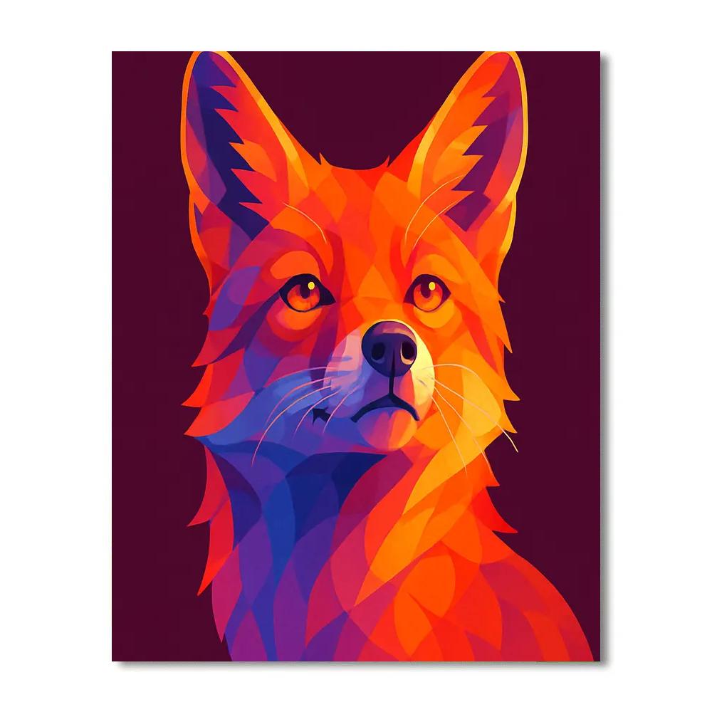 Sunset Glass Fox Numbered painting kits