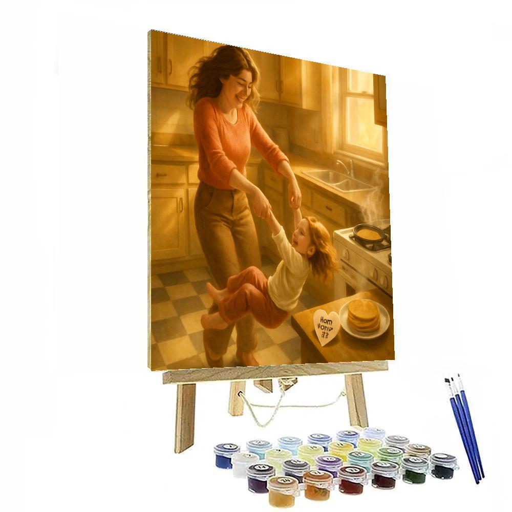 Kitchen Dance While Pancakes Steam Number painting