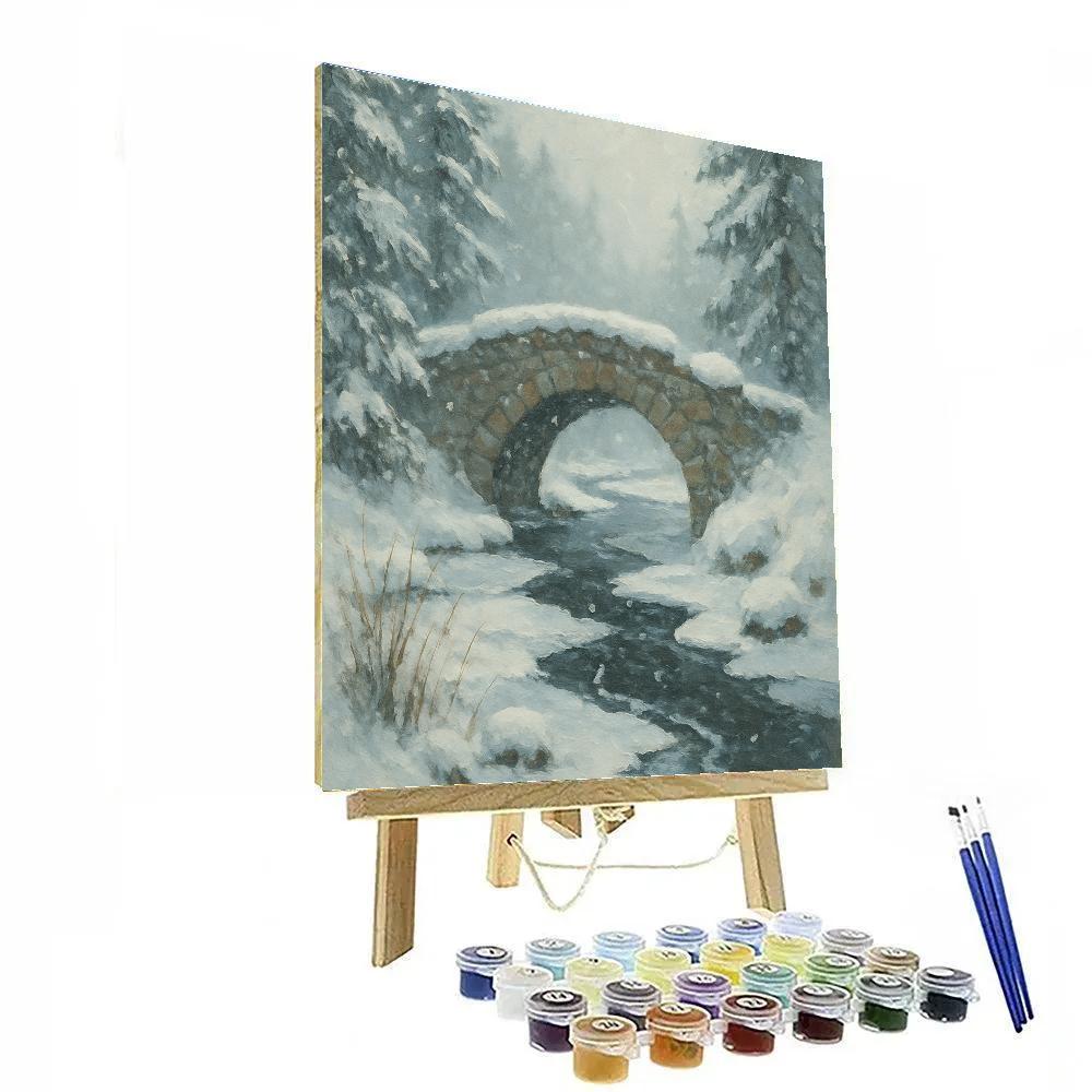 Stone Bridge Over The Whispering Ice Run paint by number