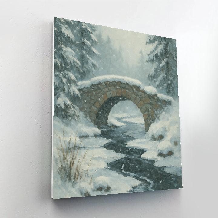 Stone Bridge Over The Whispering Ice Run paint by number