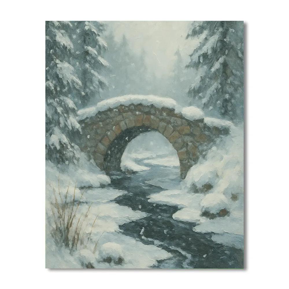 Stone Bridge Over The Whispering Ice Run paint by number