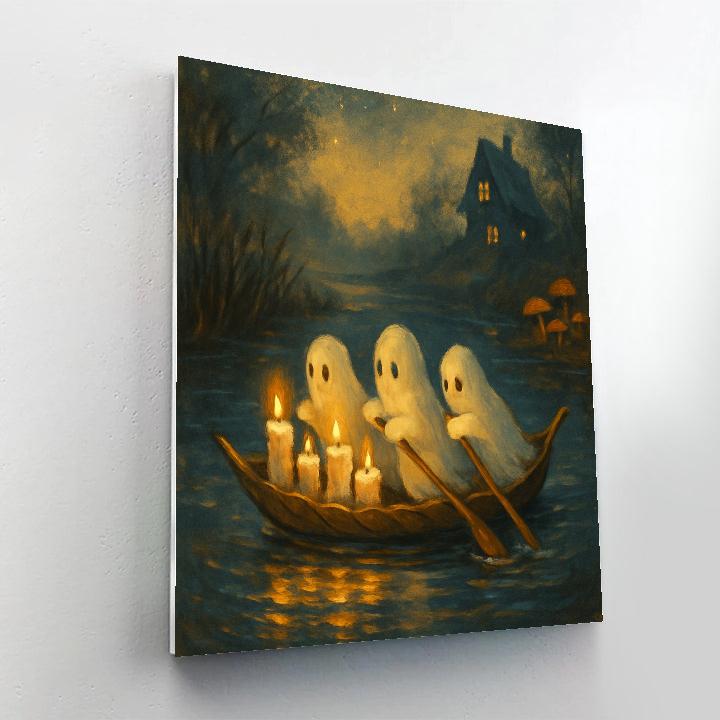 The Candleboat Crossing At Cobweb Creek Number painting