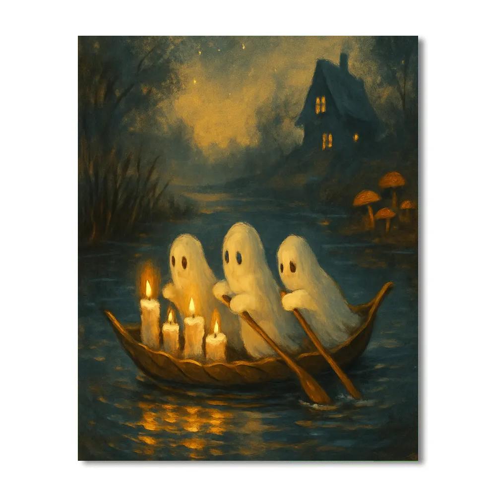 The Candleboat Crossing At Cobweb Creek Number painting