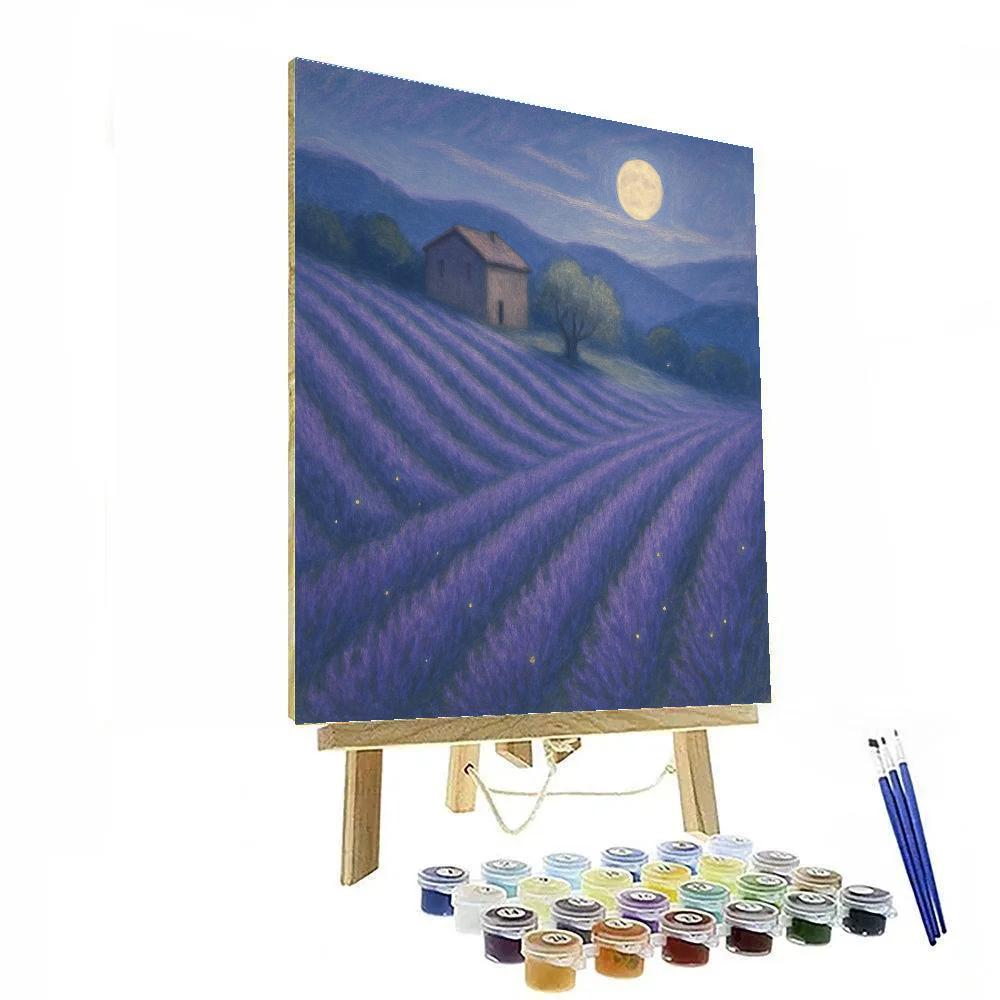Moonlit Lavender Terraces Numbered painting kits