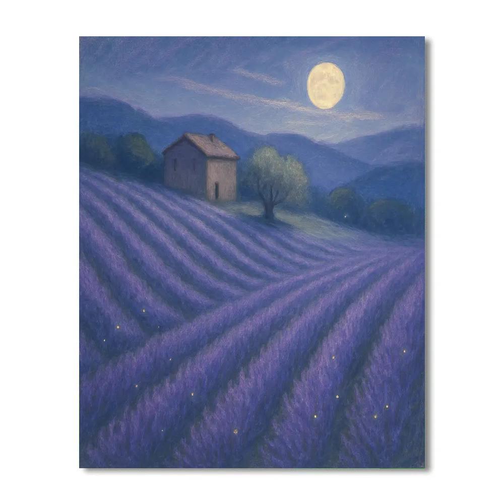 Moonlit Lavender Terraces Numbered painting kits