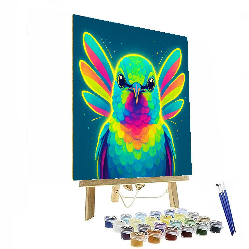 Electric Garden Hummingbird DIY paint by numbers