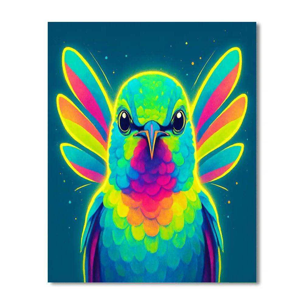 Electric Garden Hummingbird DIY paint by numbers