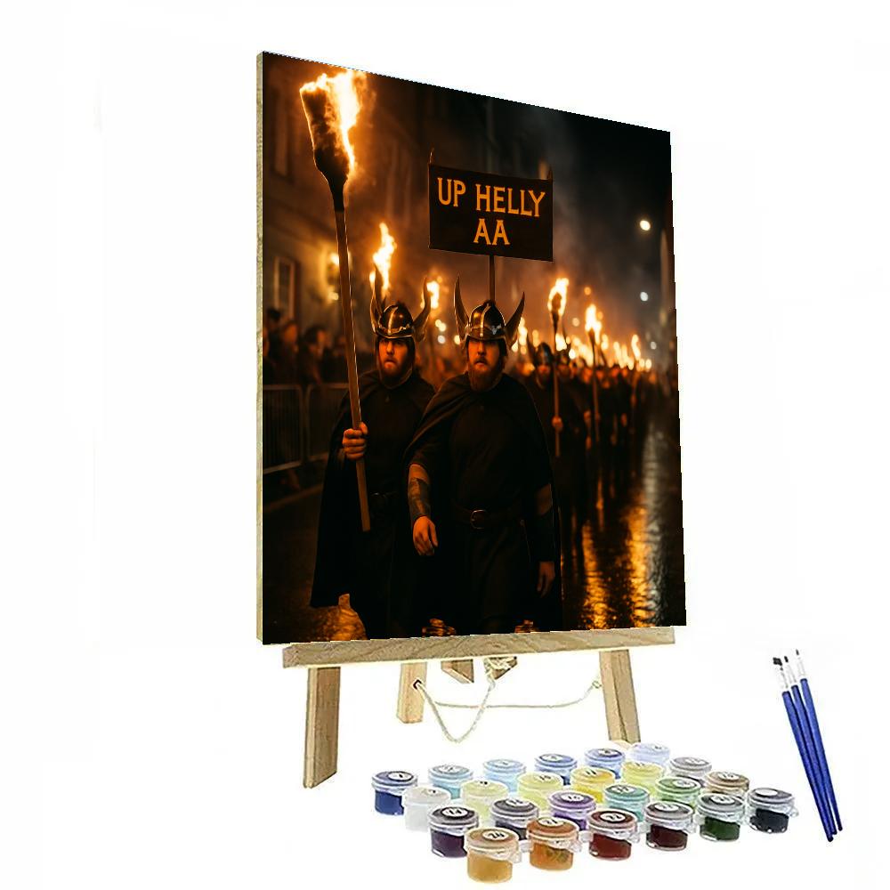 Up Helly Aa Torchlit Lerwick Parade paint by number