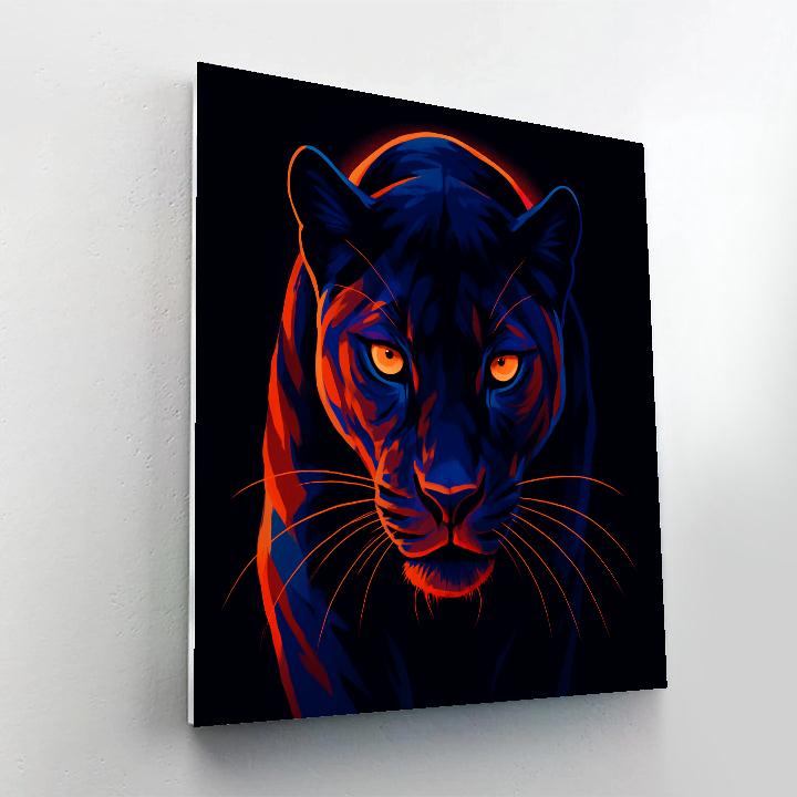 Cosmic Ember Panther Number painting