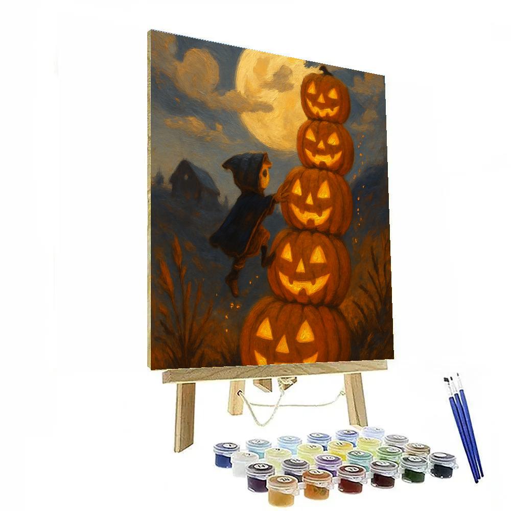 Jack O Lantern Staircase To The Cloud Moon paint by color