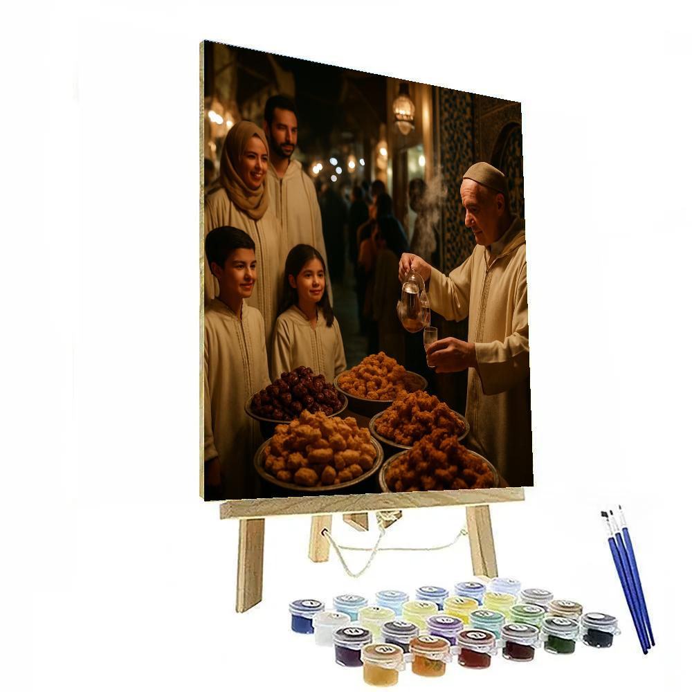 Eid Al Fitr Night Market Fez painting number kit