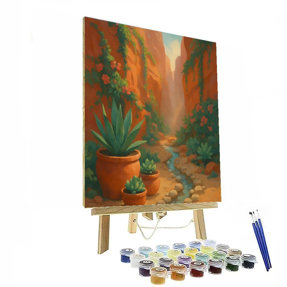 Terracotta Canyon Garden Oasis Number painting