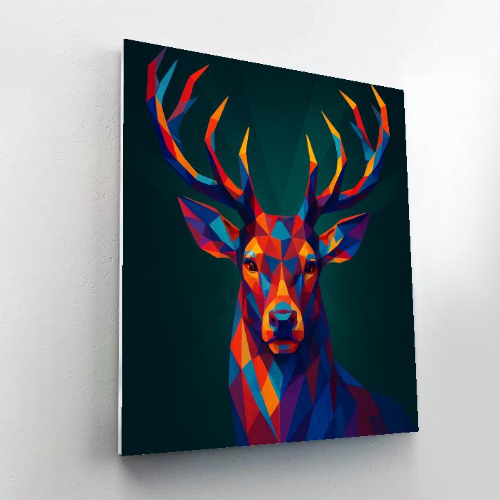 Kaleidoscope Stag Guardian Number painting