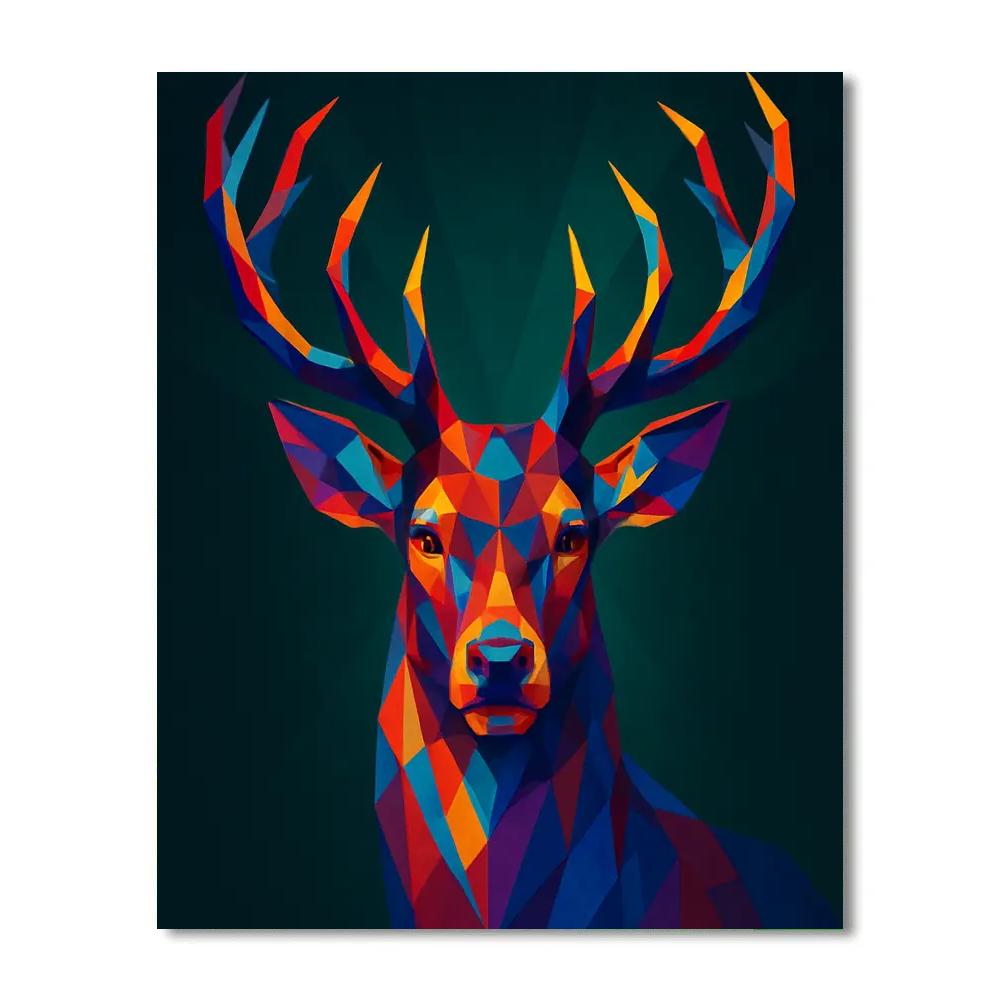 Kaleidoscope Stag Guardian Number painting