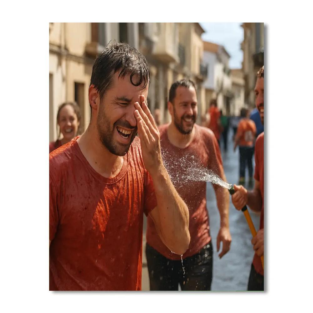 La Tomatina Aftermath Bunol Street Numbered painting kits