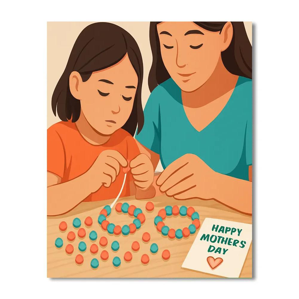 Mothers Day Bracelet Making Circle paint by number