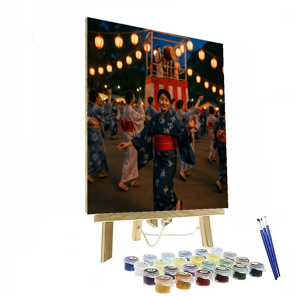 Obon Bon Odori Dance Tokyo Park Numbered painting kits