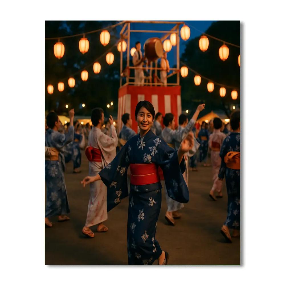 Obon Bon Odori Dance Tokyo Park Numbered painting kits